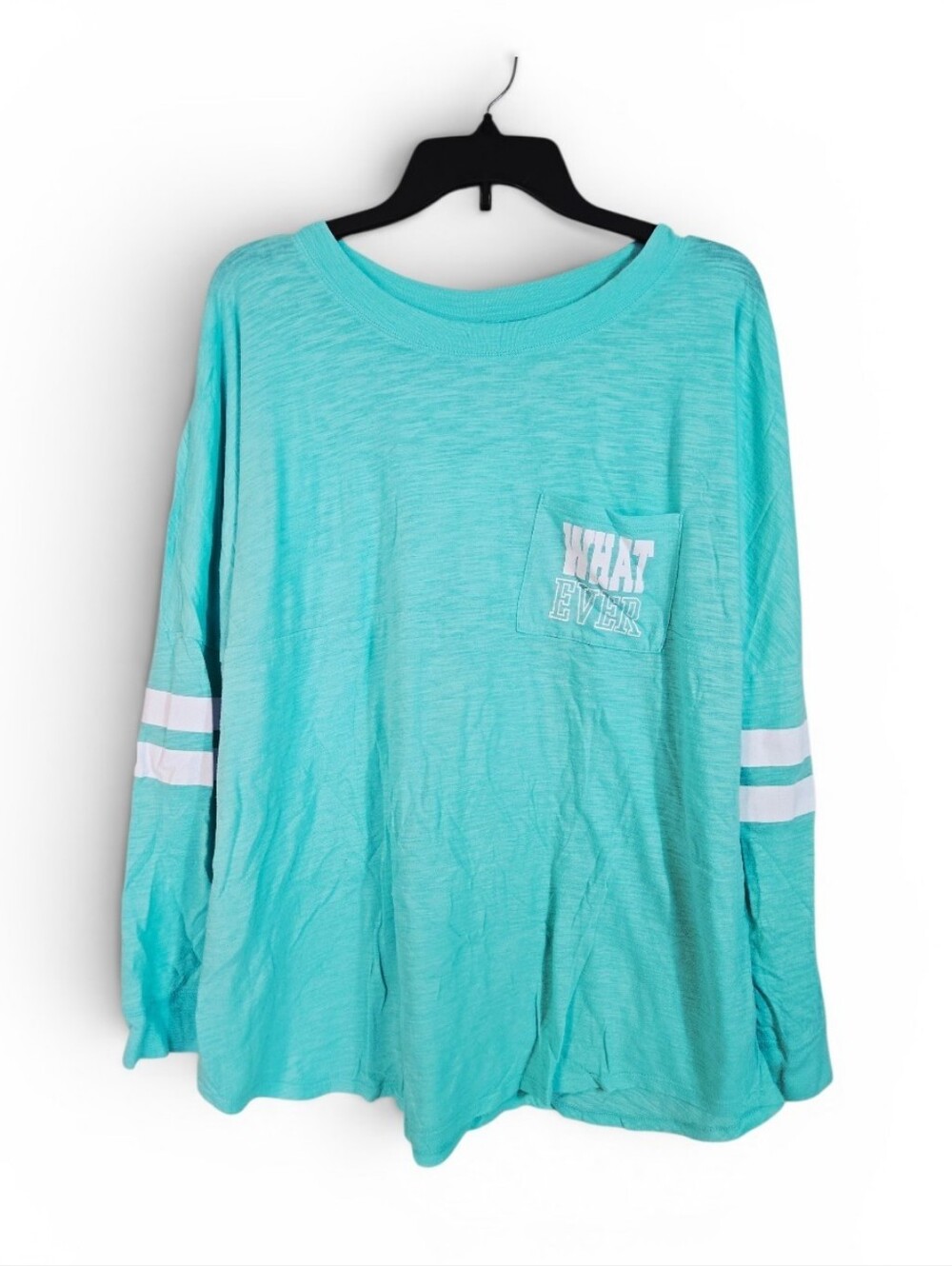 Monday Mood - Whatever - Aqua Long Sleeve Shirt - Size Junior XXL